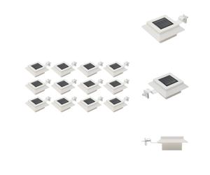 vidaXL Lampes solaires d'extérieur 12 pcs. LED Rectangulaire 12 cm Blanc - Éclairage extérieur