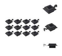 vidaXL Lampes solaires d'extérieur 12 pcs. LED Rectangulaire 12 cm Noir - Éclairage extérieur