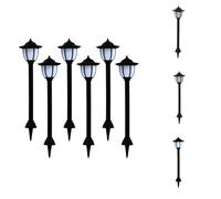 vidaXL Lampes solaires d'extérieur 6 pcs. LED Noir - Éclairage extérieur