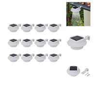 vidaXL Lampes solaires d'extérieur pour clôture 12 pcs. LED Blanc - Éclairage extérieur