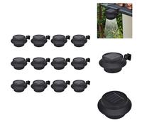 vidaXL Lampes solaires d'extérieur pour clôture 12 pcs. LED Noir - Éclairage extérieur
