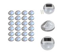 vidaXL Lampes solaires d'extérieur pour mur LED 24 pcs. Rond Argenté - Éclairage extérieur