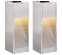 vidaXL Lampes solaires LED pour allées, 2 pièces, acier inoxydable argenté