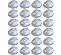vidaXL Lampes solaires d'extérieur pour mur LED 24 pcs. Rond Argenté