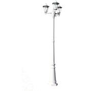 vidaXL Lanterne de jardin 3 flammes 215 cm blanc aluminium