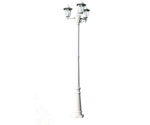 vidaXL Lanterne de jardin 3 flammes 215 cm blanc aluminium