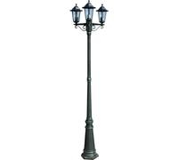 vidaXL Lanterne de jardin 3 flammes 215 cm vert foncé/noir aluminium