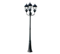 vidaXL Lanterne de jardin 3 flammes 230 cm vert foncé/noir aluminium