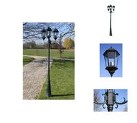 vidaXL Lanterne de jardin 3 flammes 230 cm Vert foncé/Noir Aluminium - Eclairage extérieur