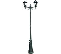 vidaXL Lanterne de jardin à 2 flammes 215 cm vert foncé/noir aluminium