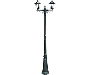 vidaXL Lanterne de jardin à 2 flammes 215 cm vert foncé/noir aluminium