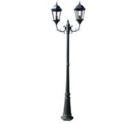 vidaXL Lanterne de jardin à 2 flammes 230 cm vert foncé/noir aluminium