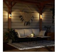 Lanternes murales solaires d extérieur 2 pcs blanc chaud