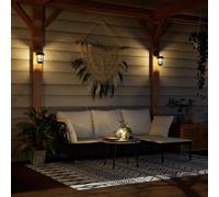 Lanternes murales solaires d extérieur 2 pcs blanc chaud