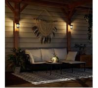 vidaXL Lampes murales solaires d'extérieur 4 pcs. Blanc chaud Lumière vacillante