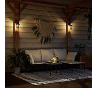 vidaXL Lanternes murales solaires d'extérieur 4 pcs blanc