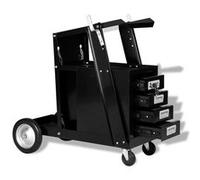 vidaXL Lastrolley met 4 lades zwart 142363 Noir G