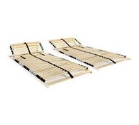 vidaXL Sommiers à lattes 2X - 28 lattes, 7 zones - 80x200 cm - base de lit simple