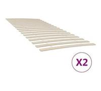 vidaXL Lattes de rechange pour sommier avec 34 lattes 2 pcs 100x200 cm, cadre de lit, sommier, Latte de rechange pour 3203722 Blanc G