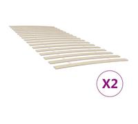 vidaXL Lattes de rechange pour sommier 34 lattes 2 pièces 90x200 cm en bois pliables