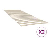 vidaXL Lattes de Rechange pour sommier avec 34 Lattes 2 pcs 90x200 cm, Cadre de lit, sommier, Latte de Rechange pour sommier en Bois, Lattes de lit, Lattes de lit Pliables