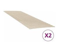 vidaXL Sommiers à lattes – 48 lattes, lot de 2, 80 x 200 cm