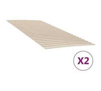 vidaXL Sommiers à Lattes avec 48 Lattes 2 pcs 90x200 cm, Cadre de lit, sommier, sommier à Lattes en Bois, Lattes de lit, Lattes de lit Pliables