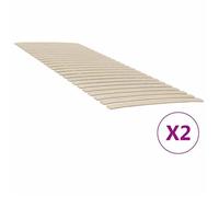 vidaXL Sommiers à lattes – 48 lattes, lot de 2, 80 x 200 cm
