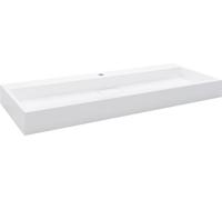 vidaXL Lavabo 120 x 46 x 11 cm Fonte minérale/fonte de marbre blanc