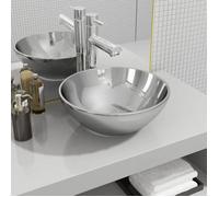 vidaXL Lavabo 32,5 x 14 cm Céramique argentée