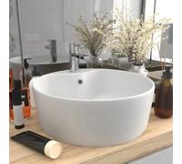 vidaXL Lavabo de luxe avec trop-plein blanc mat 36x13 cm Céramique