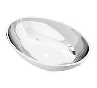 vidaXL Lavabo ovale en céramique 40 x 33 x 13,5 cm Argenté
