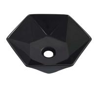 vidaXL Lavabo vasque à poser 41 x 36,5 x 12 cm céramique noire