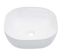 vidaXL Lavabo Lave-Mains Vasque à Poser Monter Salle de Bain Intérieur Salle d'Eau Cabine de Toilette Maison 42,5x42,5x14,5 cm Céramique Blanc