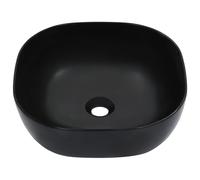 vidaXL Lavabo carré à poser 42,5 x 42,5 x 14,5 cm céramique noir