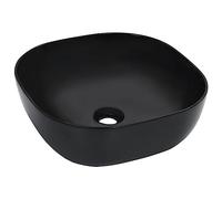 vidaXL Lavabo carré à poser 42,5 x 42,5 x 14,5 cm céramique noir