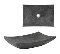 vidaXL Lavabo 50 x 35 x 12 cm marbre noir