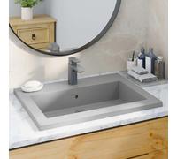 vidaXL Cuvette en granit 600×450×120 mm Gris