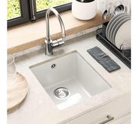vidaXL Lavabo blanc 370 x 460 mm 80% quartz et 20% résine