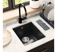 vidaXL Évier Noir 370 x 460 mm 80% Quartz et 20% Résine