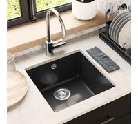 vidaXL Évier Noir 430 x 460 mm 80% Quartz et 20% Résine