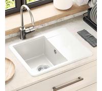 vidaXL Lavabo blanc 560 x 460 mm 80% quartz et 20% résine