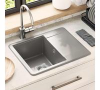 vidaXL Lavabo Gris 560 x 460 mm 80% quartz et 20% résine