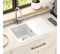 vidaXL Lavabo blanc 670 x 460 mm 80% quartz et 20% résine