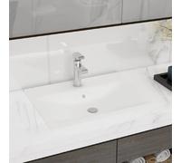 vidaXL Lavabo à Encaster - Blanc Mat