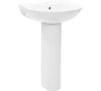 vidaXL Lavabo autoportant avec socle Céramique 520x440x190 mm Blanc