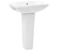 vidaXL Vasque à poser avec colonne céramique blanche 580x470x200 mm