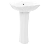 vidaXL Vasque à poser avec colonne céramique blanche 580x510x200 mm