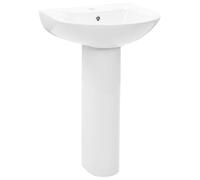 vidaXL Vasque à poser avec colonne Céramique blanche 520x440x190 mm