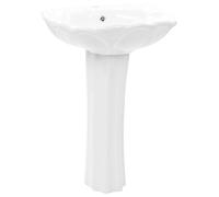 vidaXL Vasque à poser avec colonne Céramique blanche 580x510x200 mm